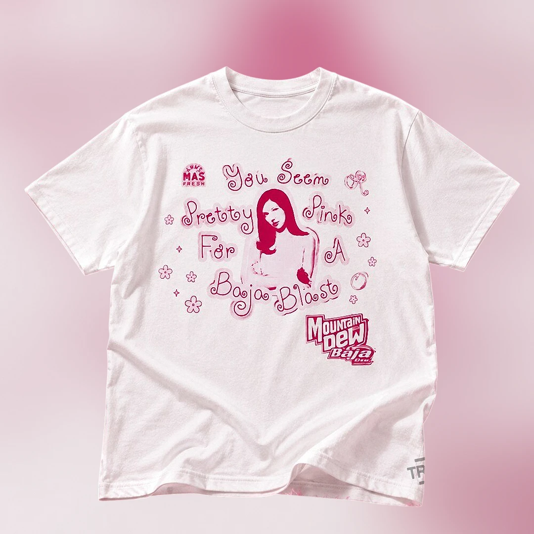 You Seem Pretty Pink For A Baja Blast Tee, Funny Retro Soda Graphic T-Shirt Gift