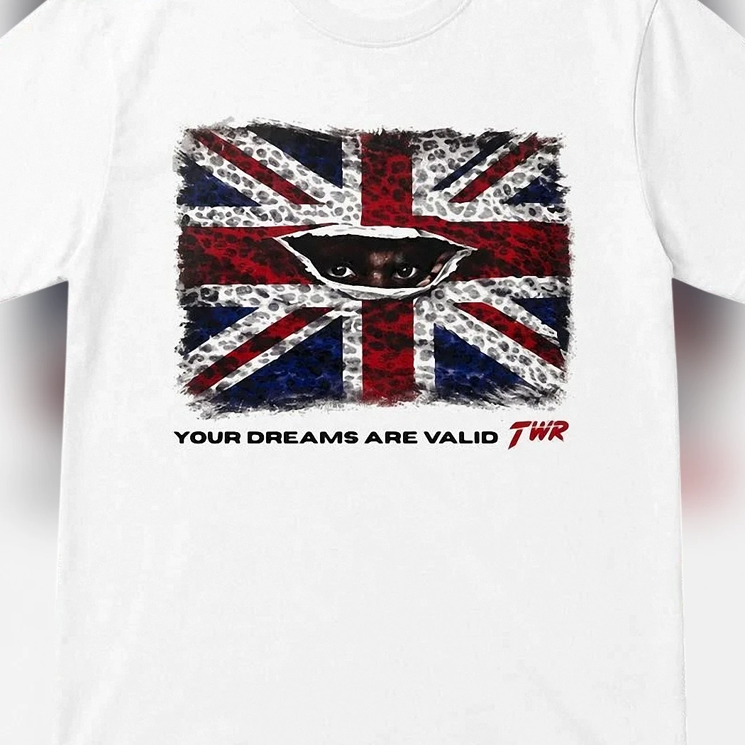 Your Dreams Are Valid Tee British Union Jack Leopard Flag Graphic Shirt Inspirational Affirmation Encouragement Gift