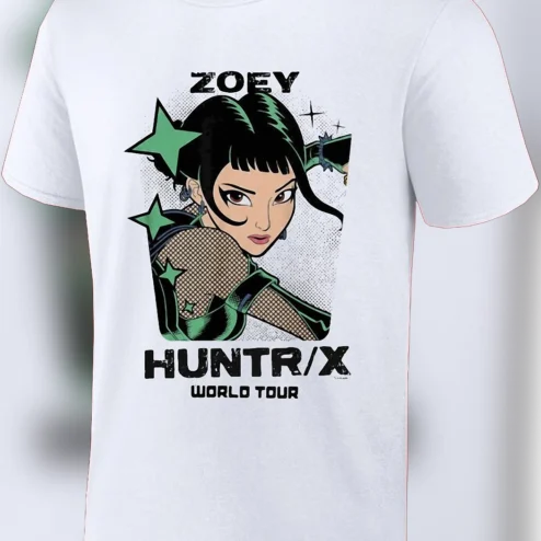 Zoey HUNTR/X World Tour Tee, Vintage Anime Concert Merch Graphic Shirt, Retro Streetwear Fan Gift