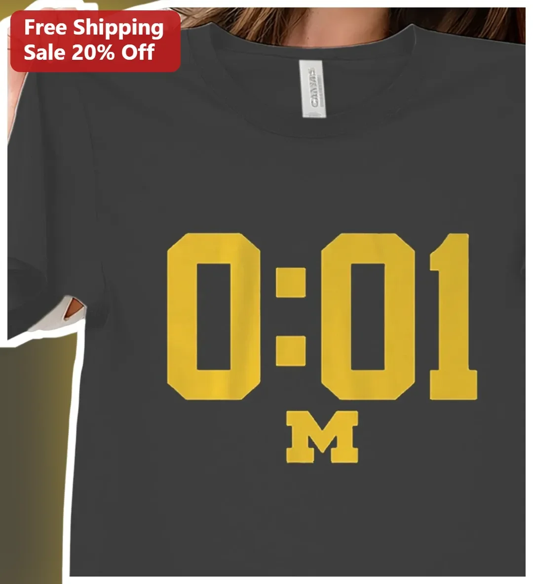 0:01 M Tee Michigan Wolverines Fan Graphic T-Shirt