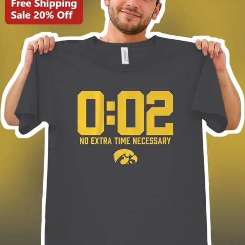 0:02 No Extra Time Necessary Iowa Hawkeyes Graphic Tee