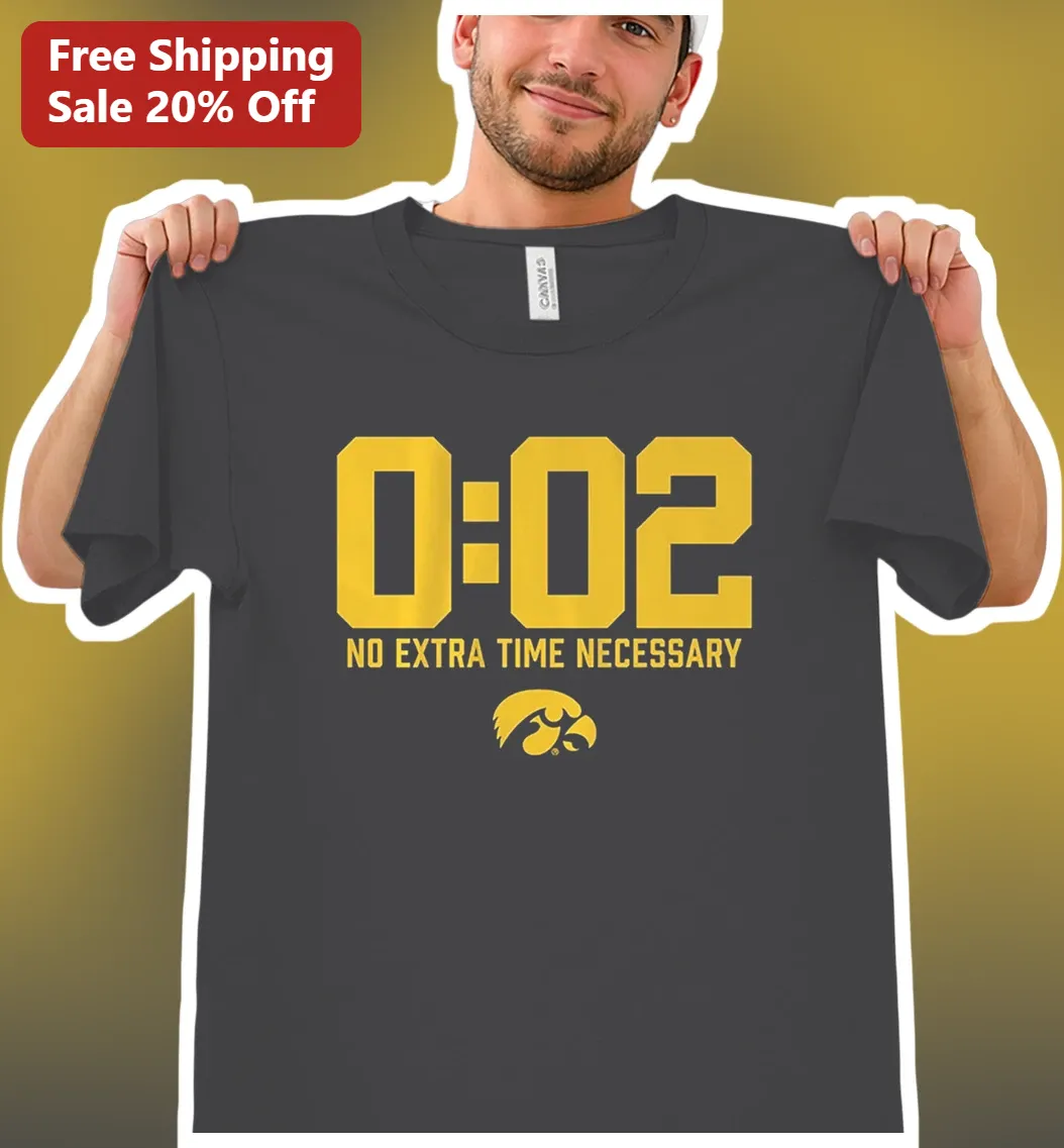 0:02 No Extra Time Necessary Iowa Hawkeyes Graphic Tee