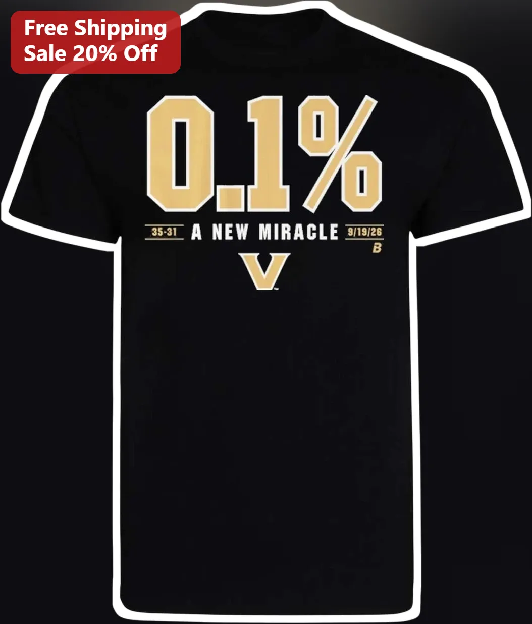 0.1% A New Miracle Virginia Cavaliers Football Tee