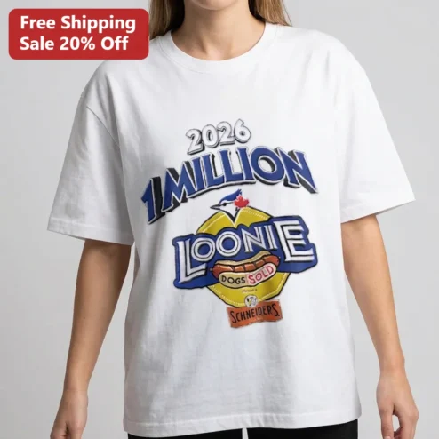 1 Million Loonie Dogs Sold Tee Toronto Blue Jays Fan Gift Loonie Dog Night Baseball Stadium Food Shirt