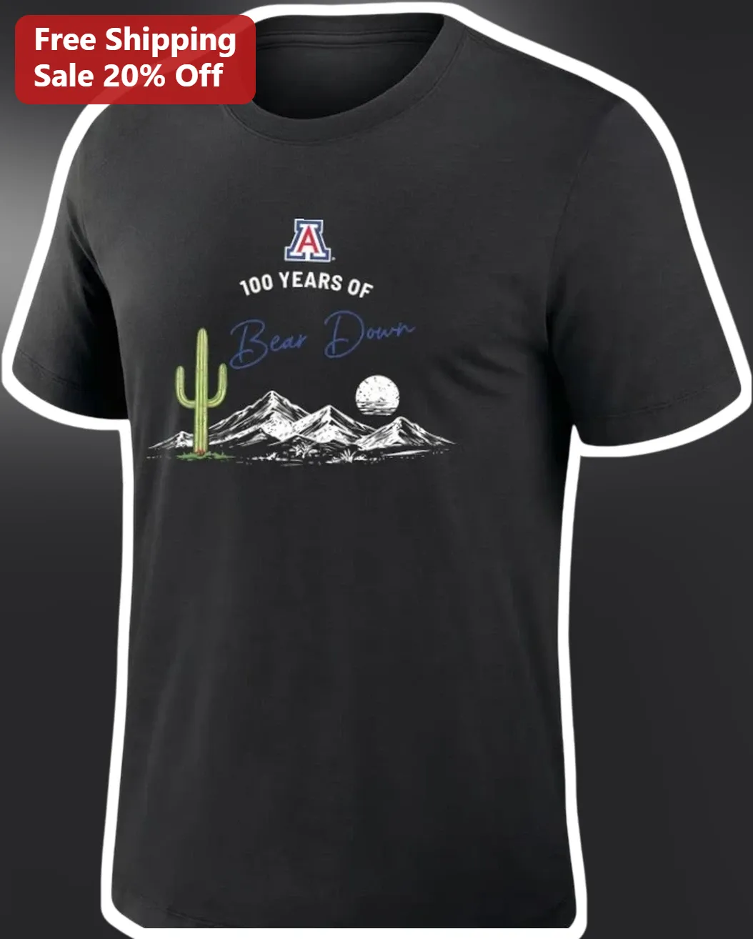 Years of Bear Down University of Arizona Tee Vintage Wildcats Anniversary Gift