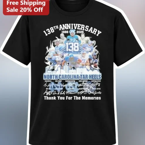 138th Anniversary North Carolina Tar Heels Thank You For The Memories Tee