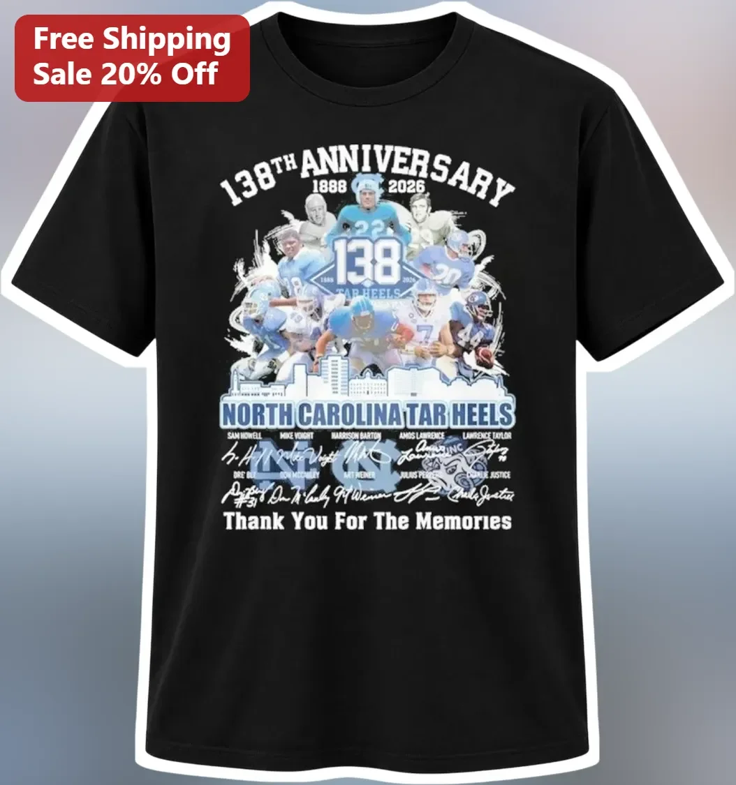 138th Anniversary North Carolina Tar Heels Thank You For The Memories Tee