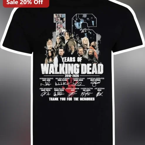 16 Years of Walking Dead 2010-2026 Thank You For The Memories Tee