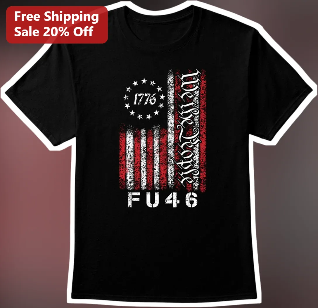 Let's Go Brandon FU4G Patriotic Distressed American Flag Tee