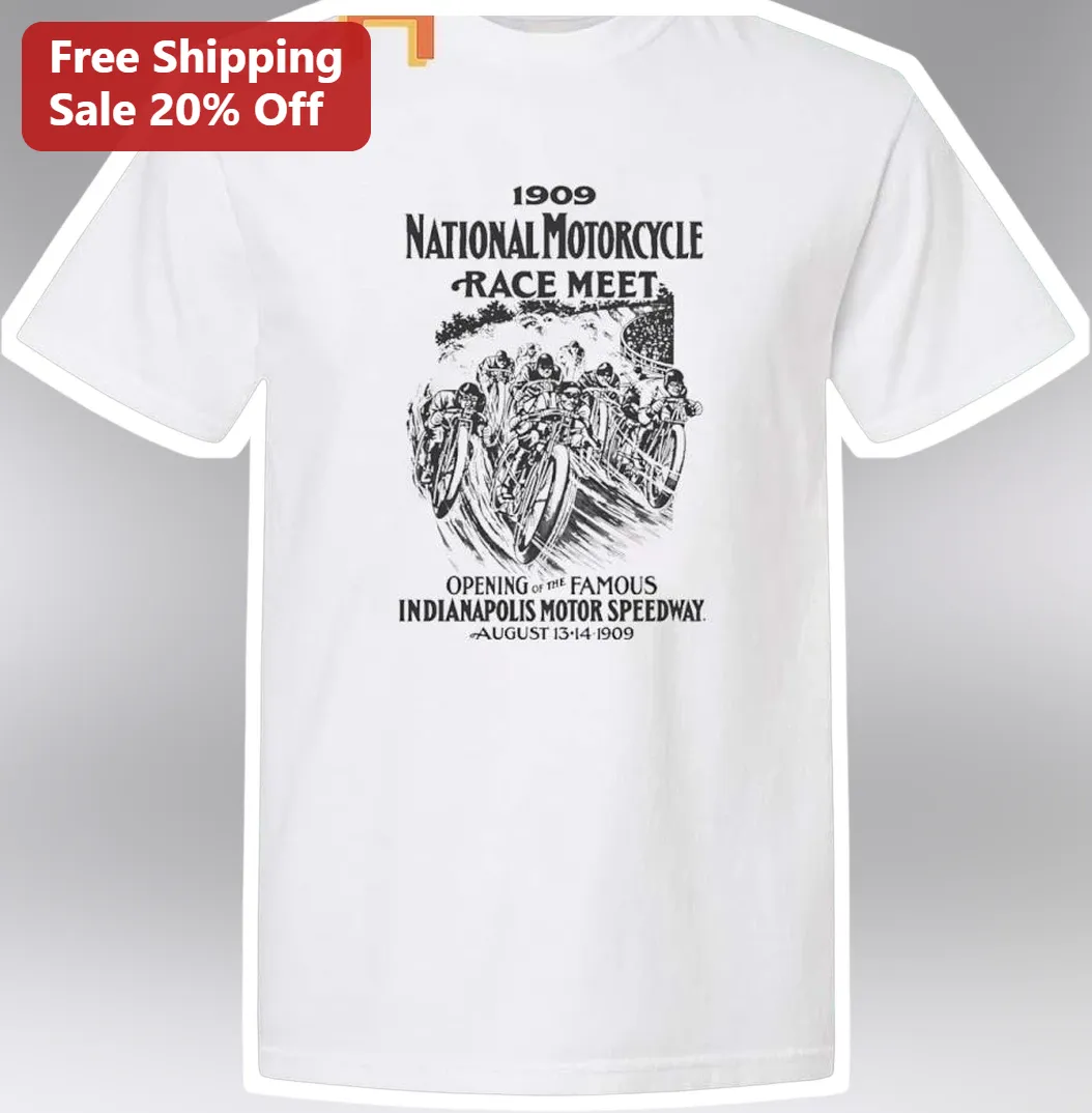 1909 National Motorcycle Race Meet Indianapolis Motor Speedway Opening Tee