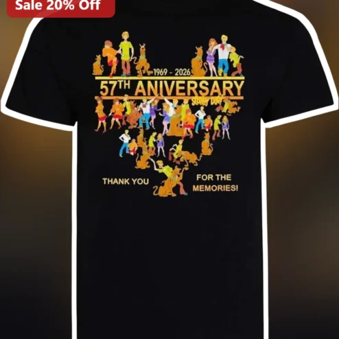 1969 2026 Scooby-Doo 57th Anniversary Thank You For The Memories Graphic Tee
