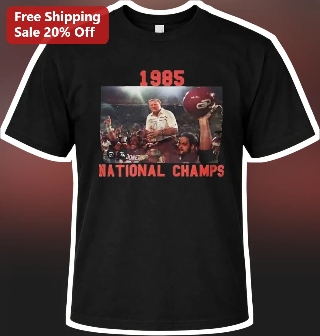1985 National Champs Georgia Bulldogs Vince Dooley Vintage Football Tee