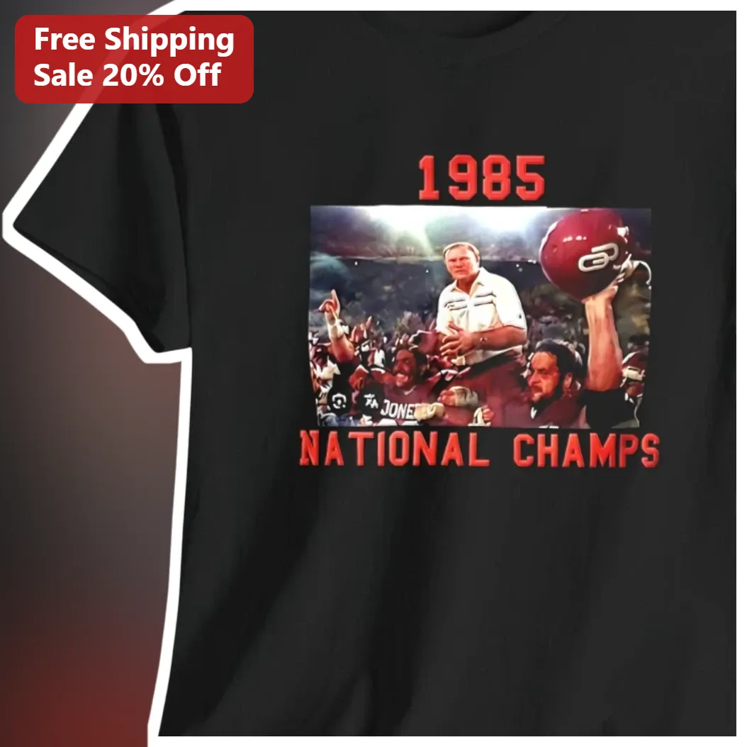1985 National Champs Oklahoma Sooners Football Vintage Tee