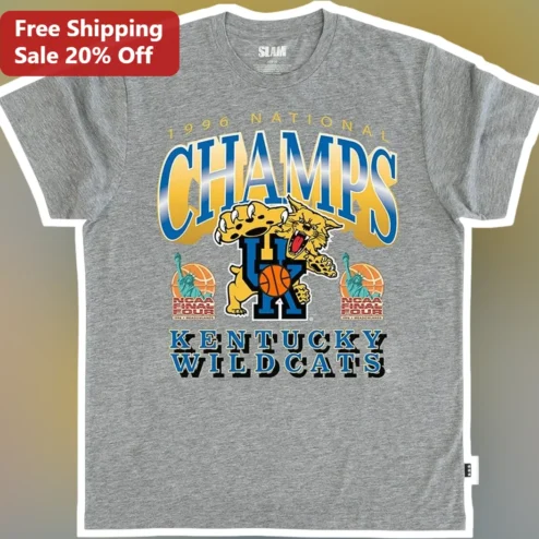 1996 National Champs Kentucky Wildcats Basketball Tee Vintage College Fan Gear