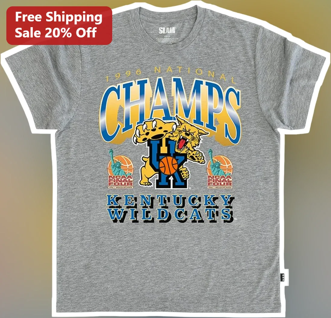 1996 National Champs Kentucky Wildcats Basketball Tee Vintage College Fan Gear