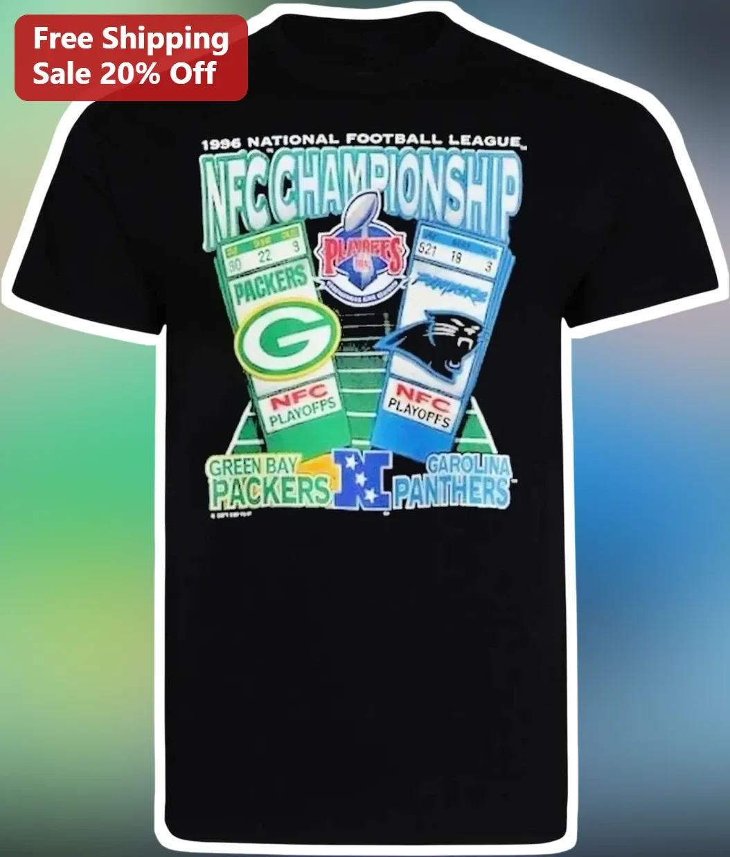 1996 National Football League NFC Championship Tee Green Bay Packers Vintage Retro Shirt