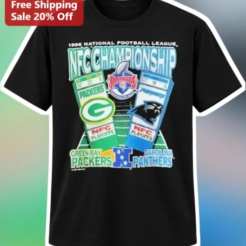 1996 NFC Championship Green Bay Packers vs Carolina Panthers Vintage NFL Tee