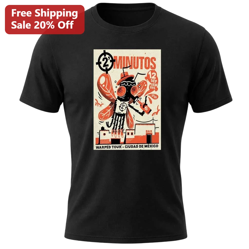 2 Minutos Warped Tour Ciudad De Mexico Graphic Tee