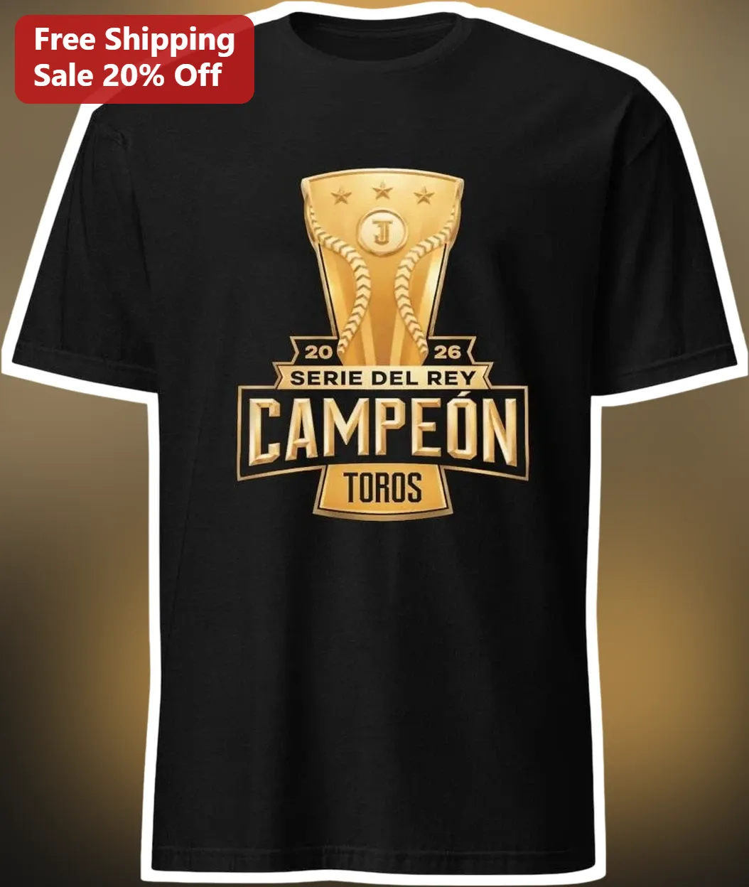20 Serie Del Rey Campeón 26 Toros Tee Baseball Championship Graphic Shirt
