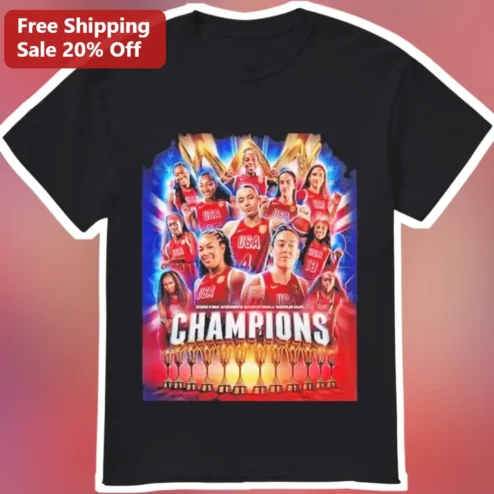 2022 FIBA Women's Basketball World Cup Champions USA Team Tee