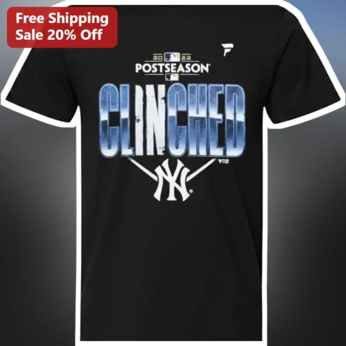 2022 Postseason Clinched NY Yankees Tee MLB Playoff Celebration Shirt