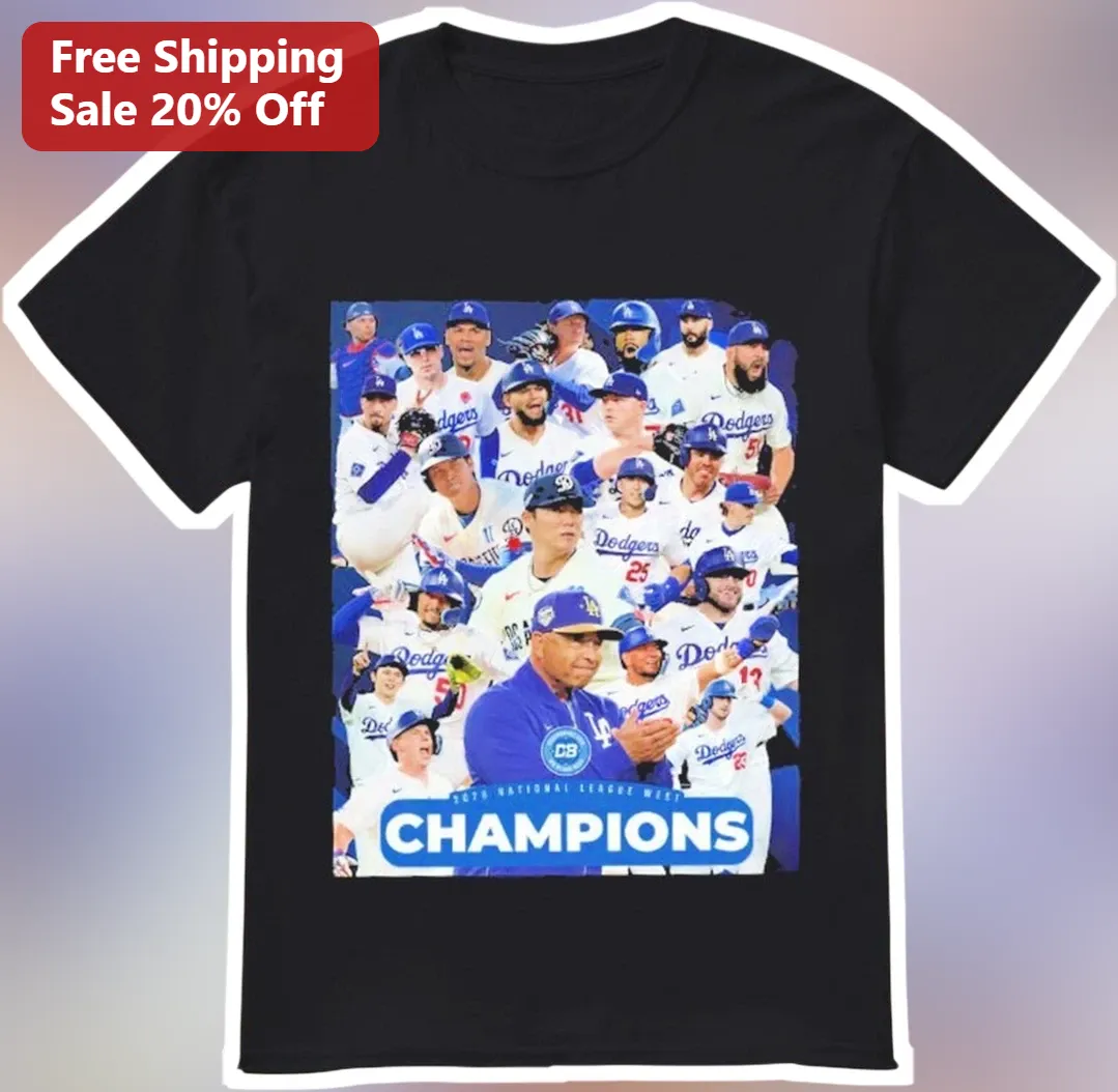 2025 National League West Champions Los Angeles Dodgers Dave Roberts Graphic Tee