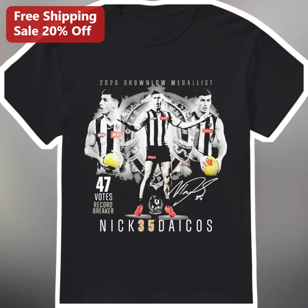 2026 Brownlow Medallist Nick Daicos 47 Votes Record Breaker Graphic Tee