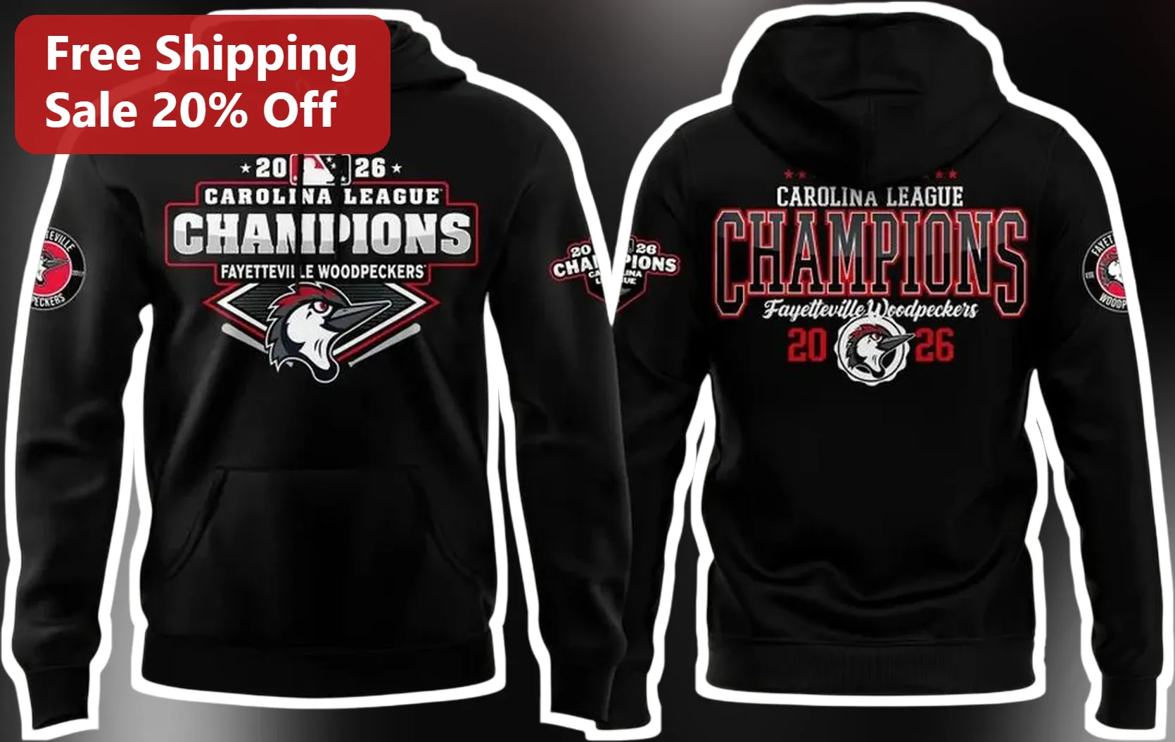 2026 Carolina League Champions Fayetteville Woodpeckers Hoodie