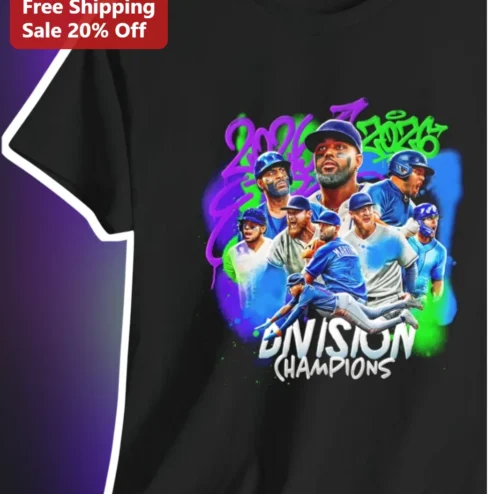 2026 Division Champions Baseball Team Victory Celebration Graphic Tee for Men Women Fans