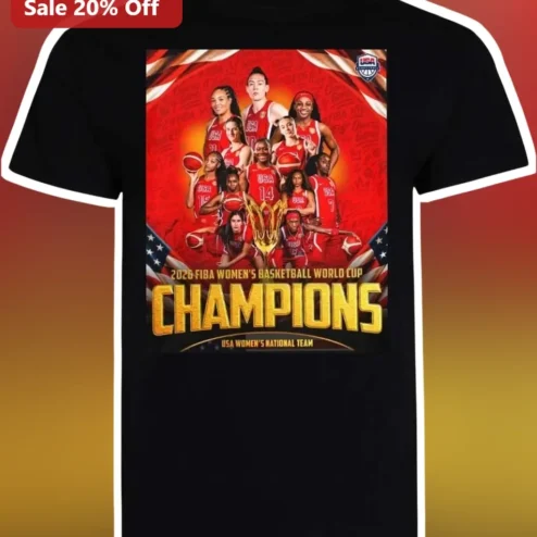 2026 FIBA Women's Basketball World Cup Champions USA National Team Tee