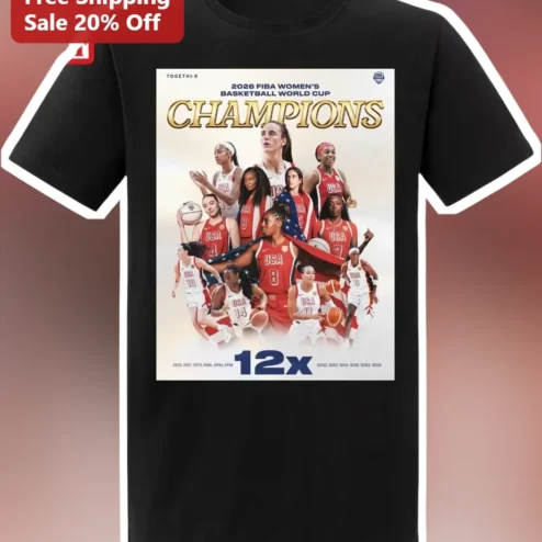 2026 FIBA Women's Basketball World Cup Champions USA Team Graphic Tee