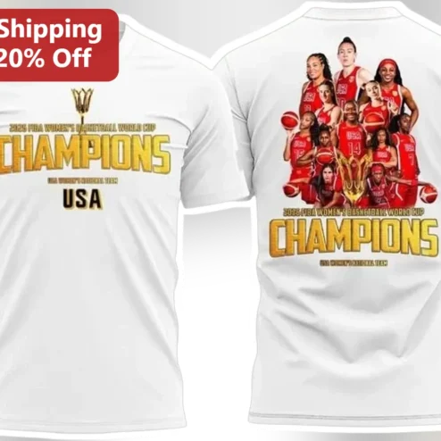 2026 FIBA Women's Basketball World Cup Champions USA Tee