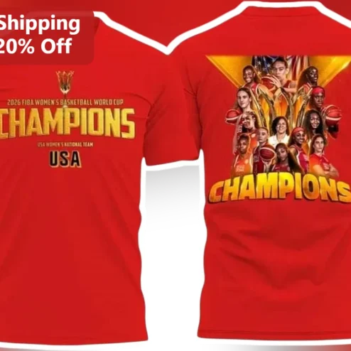2026 FIBA Women's Basketball World Cup USA Champions Tee