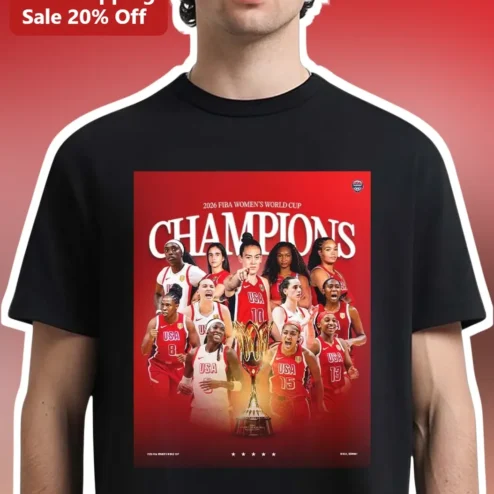 2026 FIBA Women's World Cup Champions Tee USA Basketball Berlin Commemorative Fan Gift