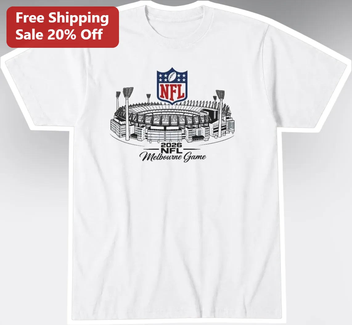 2026 NFL Melbourne Game Tee Commemorative MCG Stadium Graphic Shirt for Fans