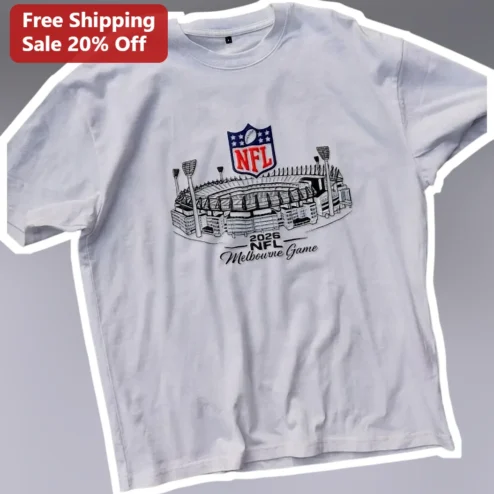 2026 NFL Melbourne Game Tee LA Rams vs San Francisco 49ers MCG Australia Souvenir Shirt