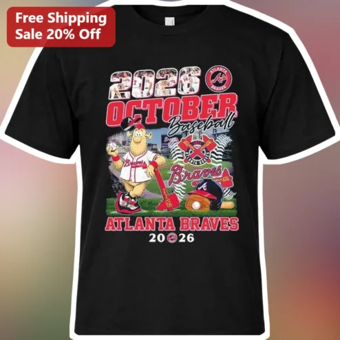 2026 October Baseball Atlanta Braves Mascot Tee MLB Postseason Fan Gear