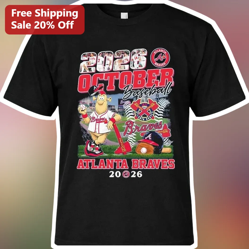 2026 October Baseball Atlanta Braves Mascot Tee MLB Postseason Fan Gear
