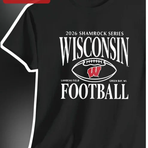2026 Shamrock Series Wisconsin Football Tee Notre Dame vs Badgers Lambeau Field Game Day Apparel