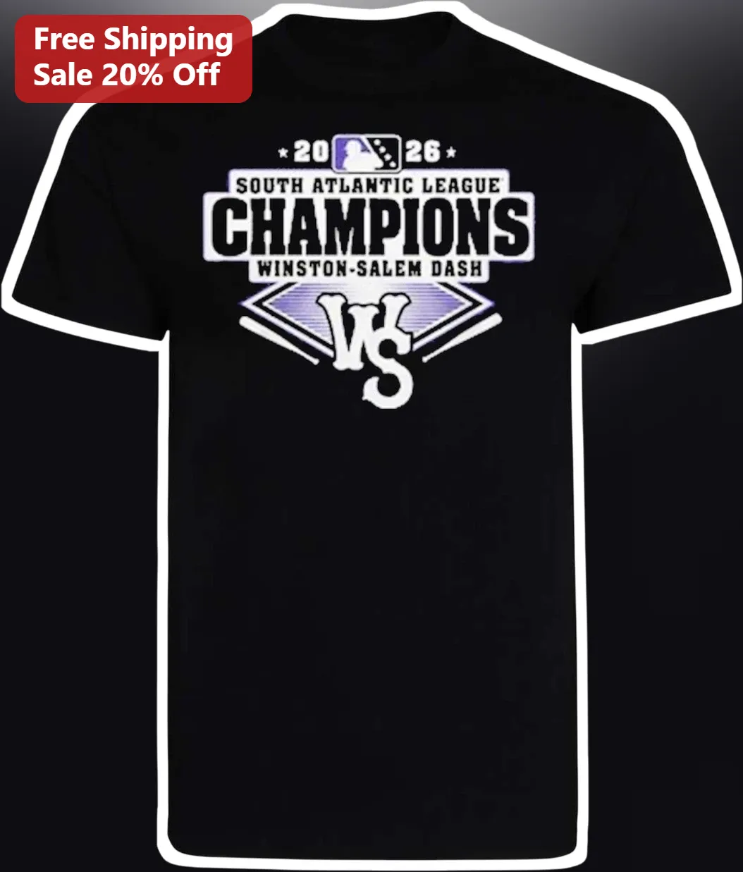 2026 South Atlantic League Champions Winston-Salem Dash Tee Baseball Fan Gift