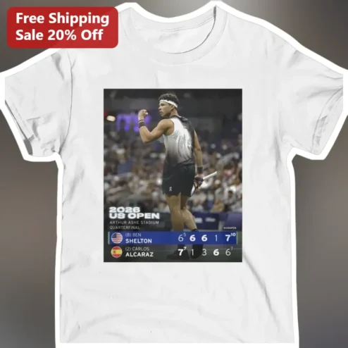 2026 US Open Arthur Ashe Stadium Quarterfinal Ben Shelton Tee