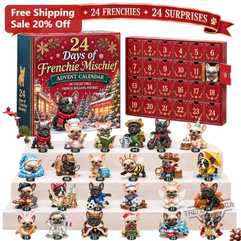 24 Days of Frenchie Mischief French Bulldog Advent Calendar Holiday Countdown Gift for Dog Lovers