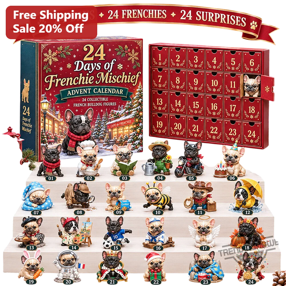 24 Days of Frenchie Mischief French Bulldog Advent Calendar Holiday Countdown Gift for Dog Lovers