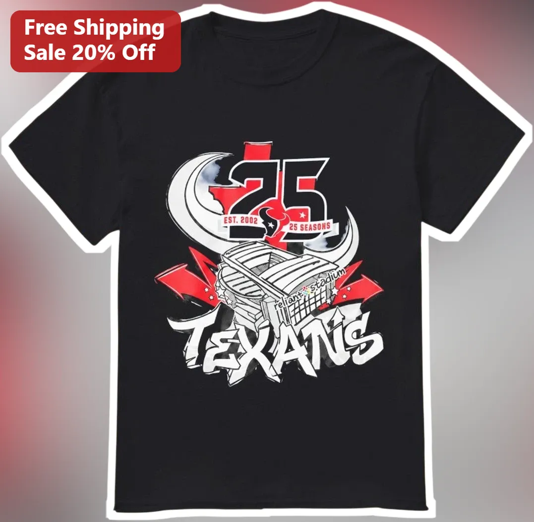 25 Seasons Est. 2002 Texans Anniversary Graphic Tee