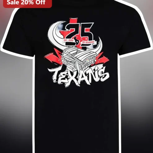25 Seasons Texans Tee Houston Texans 25th Anniversary Graphic T-Shirt Est 2002 Football Fan Gift