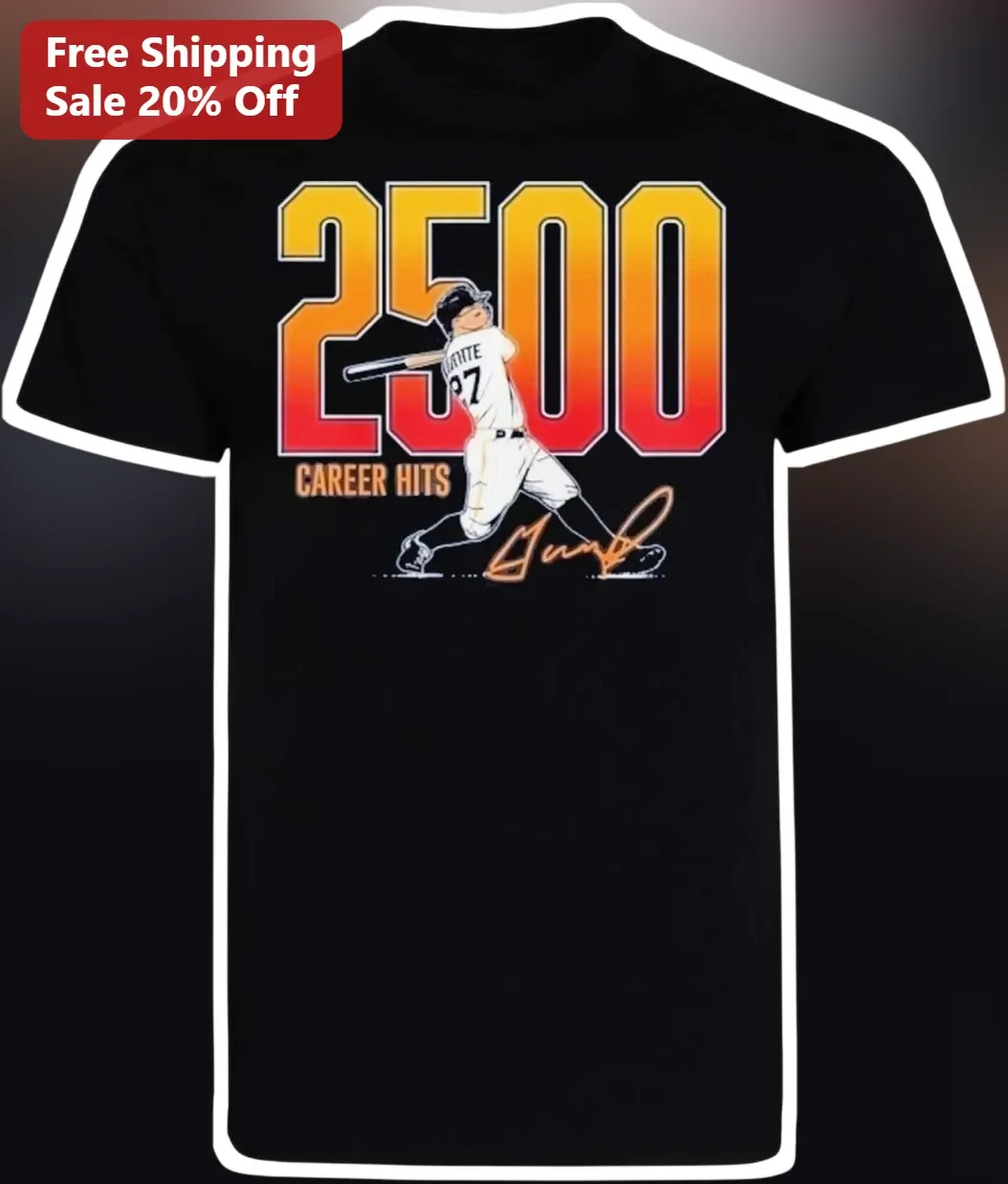 Career Hits Derek Jeter Baseball Legend Graphic Tee