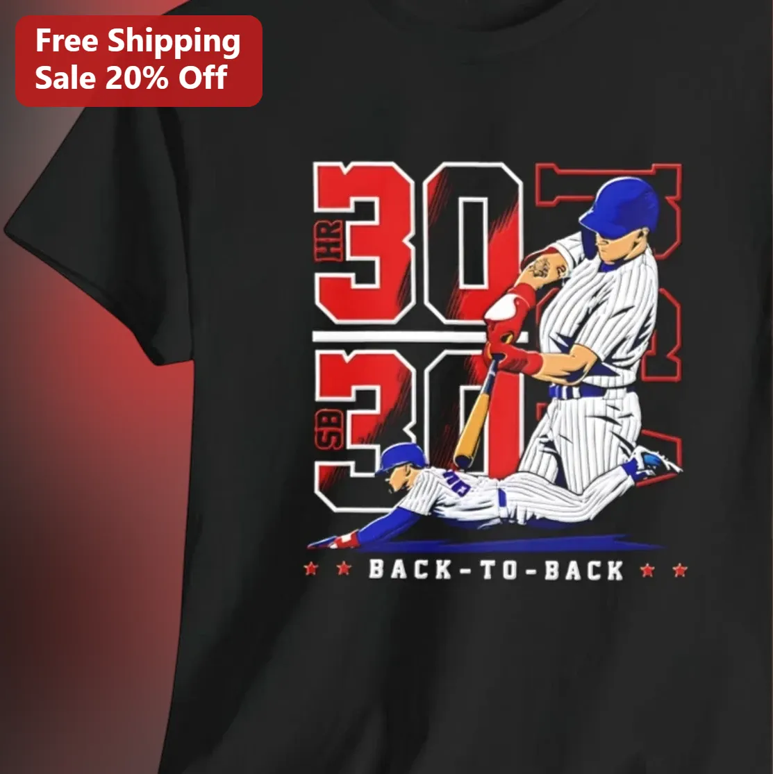30 HR 30 SB Back-to-Back Tee, 30-30 Club Baseball Fan Gift for MLB Enthusiasts