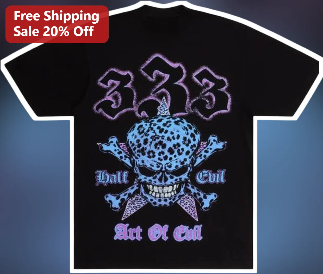 Half Evil Art Of Evil Tee Gothic Streetwear Unicorn Skull Leopard Print Graphic Shirt