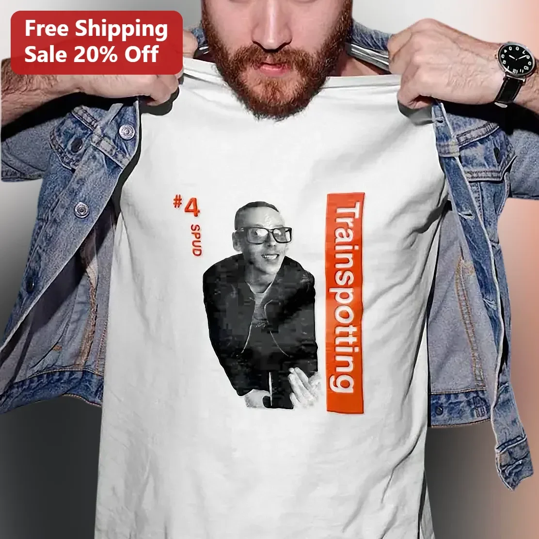 #4 Spud Trainspotting Movie Fan Graphic Tee