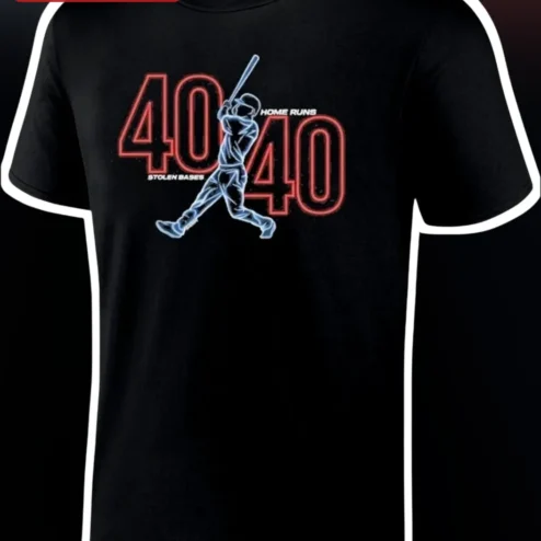 40 Home Runs 40 Stolen Bases Tee 40-40 Club Baseball Milestone Gift for Fans